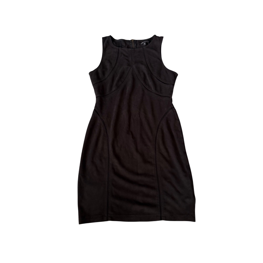 Sanctuary Clothing Black Sleeveless Faux Suede Sheath Dress Size L